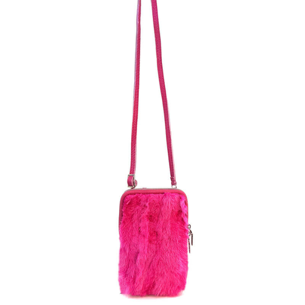 Bonnie Mini Felltasche Nerz pink, hängend